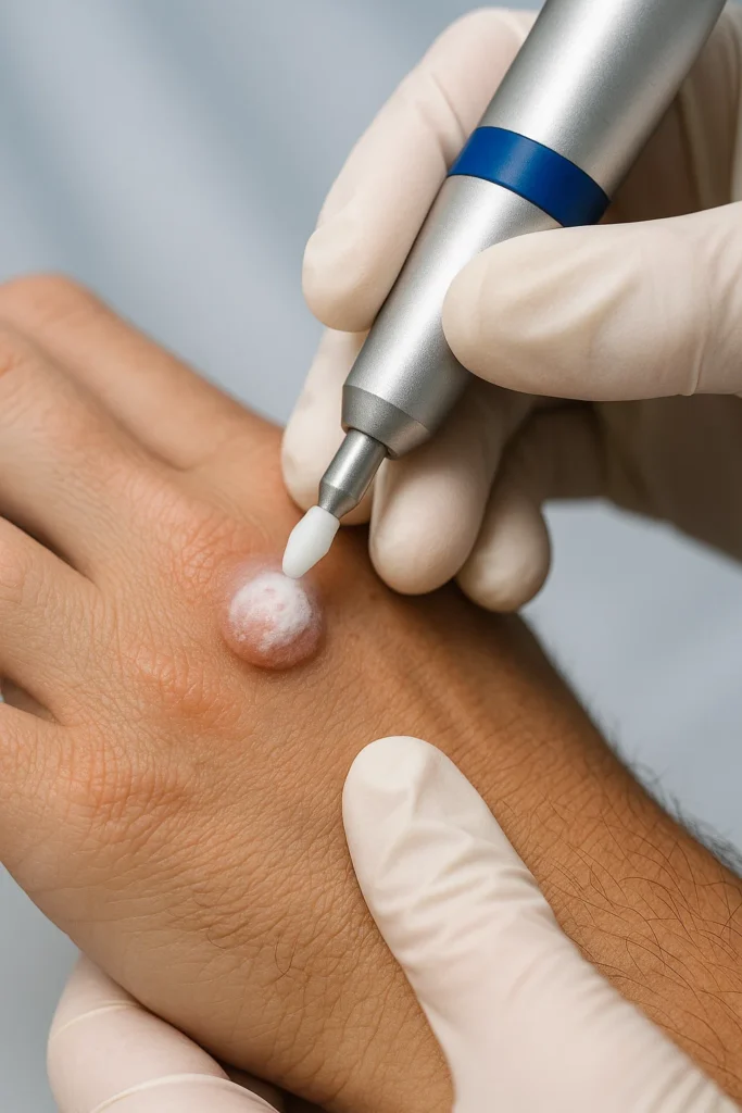 example of wart removal Leighton Buzzard using cryopen